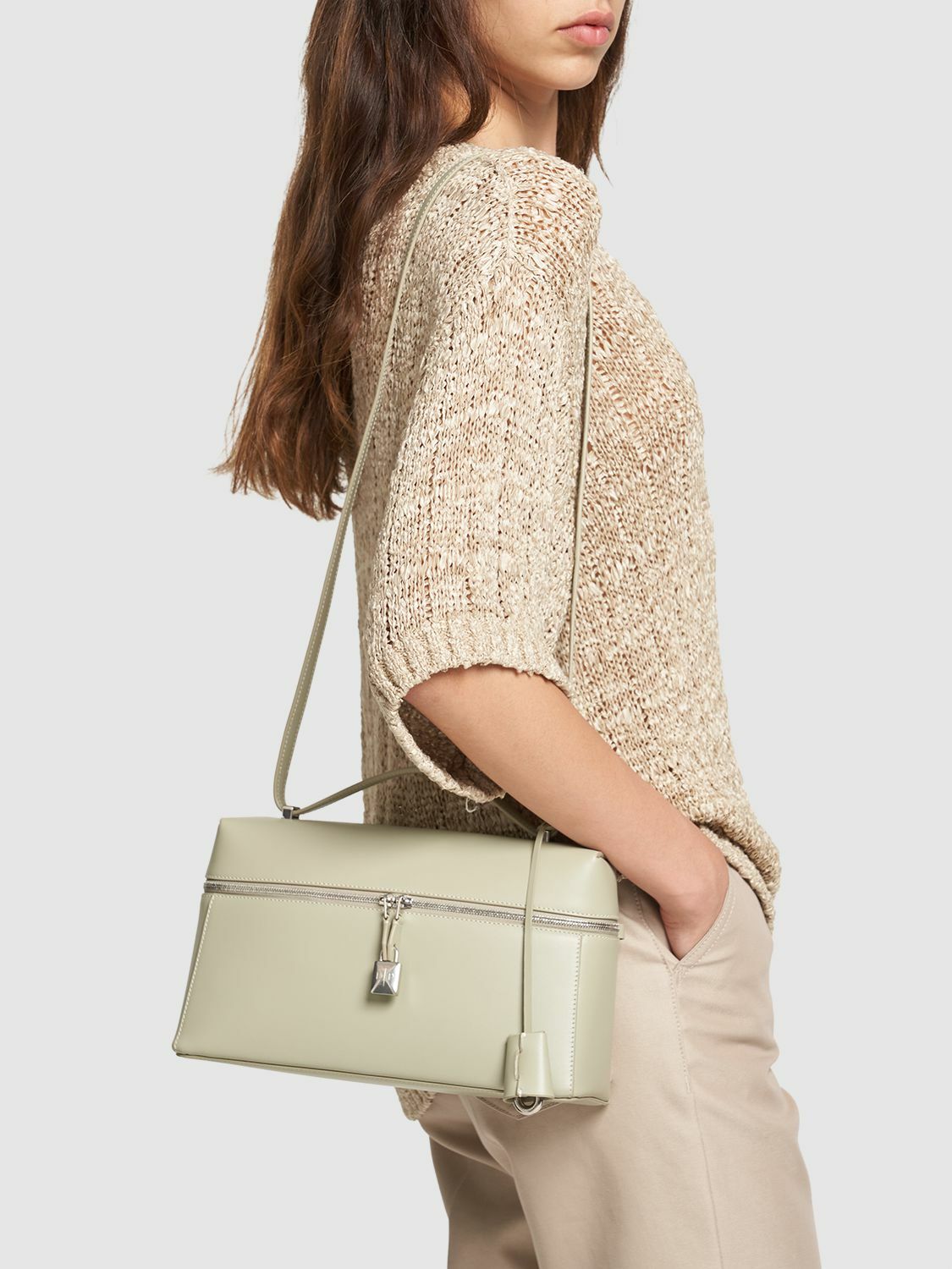 LORO PIANA - Extra Bag 27 Leather Top Handle Bag