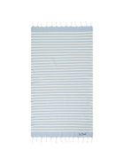 MC2 Saint Barth Cotton Beach Towel Fouta With Light Blue Striped Print