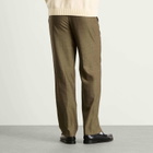 Percival Men's Grounds Herringbone Wool Relaxed Trousers in Oak