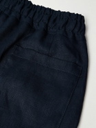 Kingsman - Straight-Leg Linen Drawstring Trousers - Blue