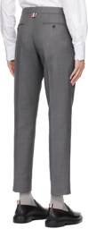 Thom Browne Gray Low-Rise Trousers