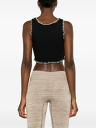 AISLING CAMPS Black Whipstitch Cropped Knit Vest
