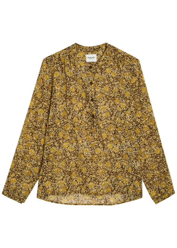 Photo: Isabel Marant étoile Maria Floral Cotton Blouse Khaki