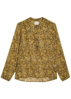 Isabel Marant étoile Maria Floral Cotton Blouse Khaki