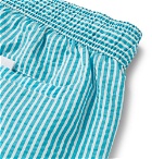 Hugo Boss - Mid-Length Striped Seersucker Swim Shorts - Blue