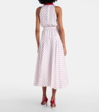 Rodarte Polka-dot belted silk twill midi dress