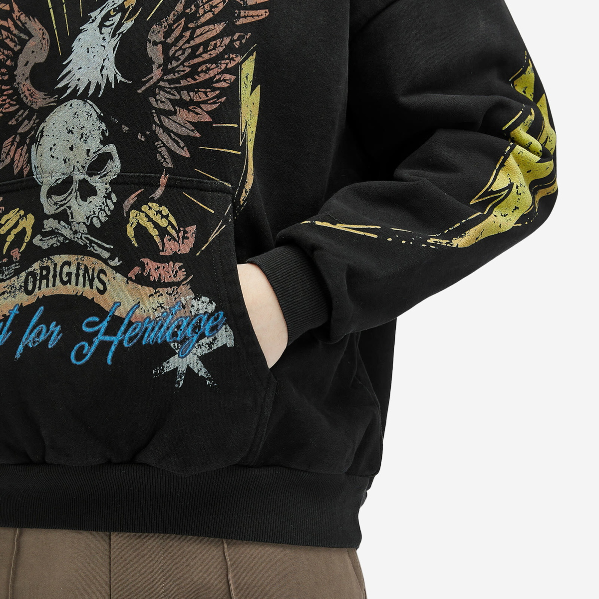 God Made Men's Origins Hoodie in Washed Black