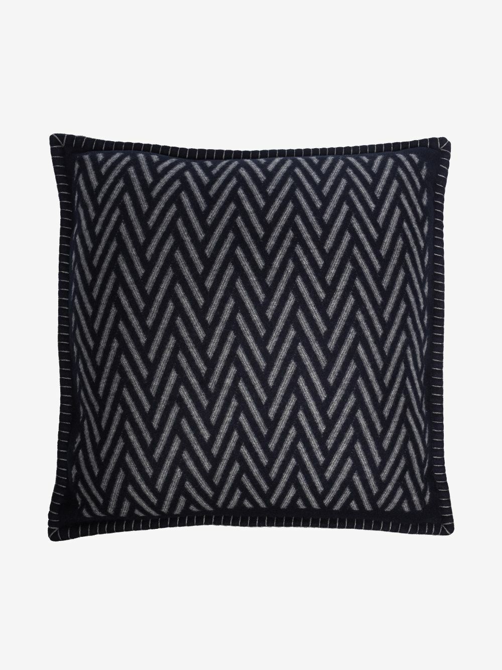 Johnstons Of Elgin Blue Herringbone Cushion