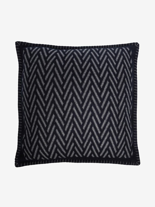 Photo: Johnstons Of Elgin Blue Herringbone Cushion