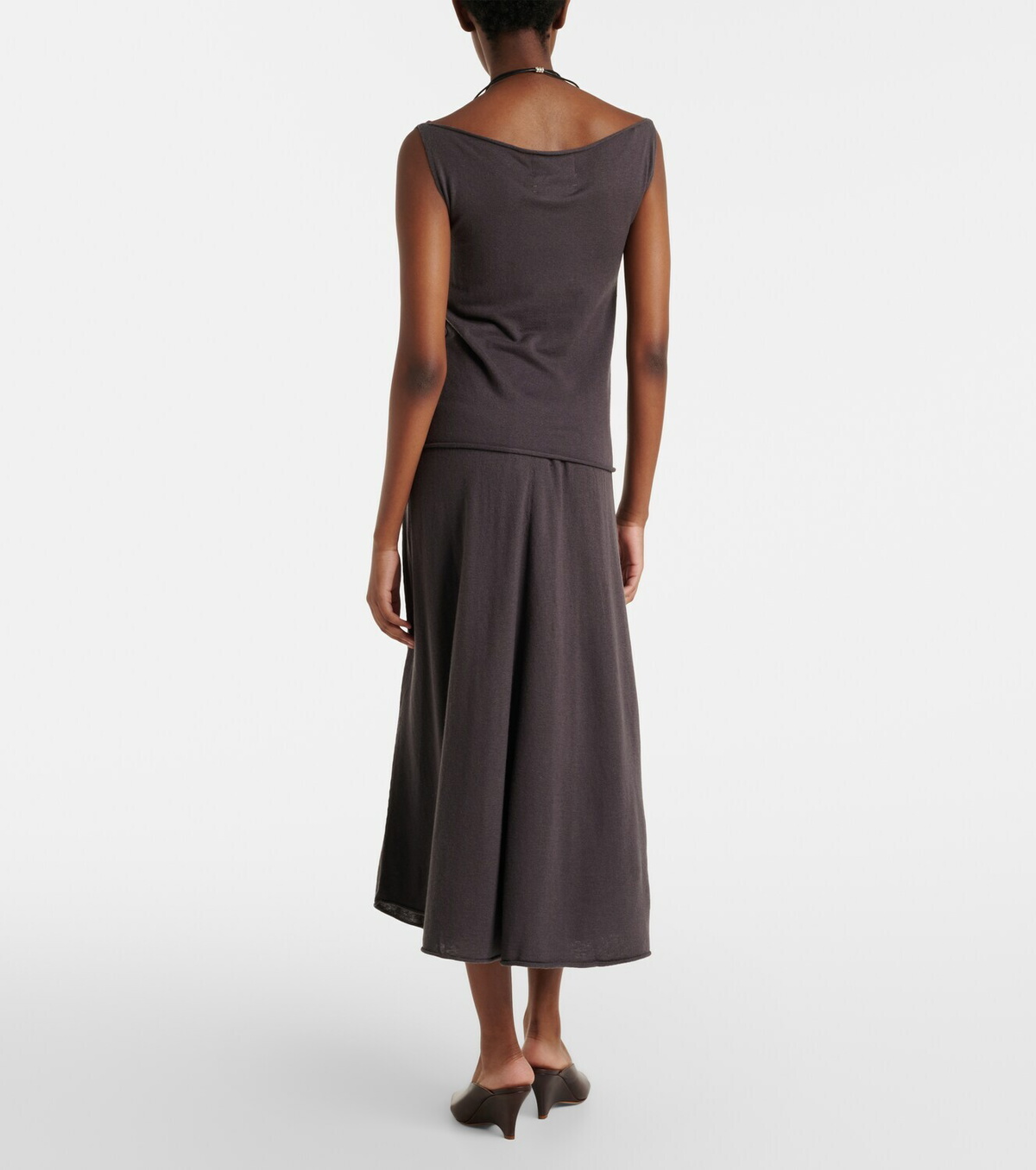 Extreme Cashmere N°470 Seduce wool and cashmere midi skirt