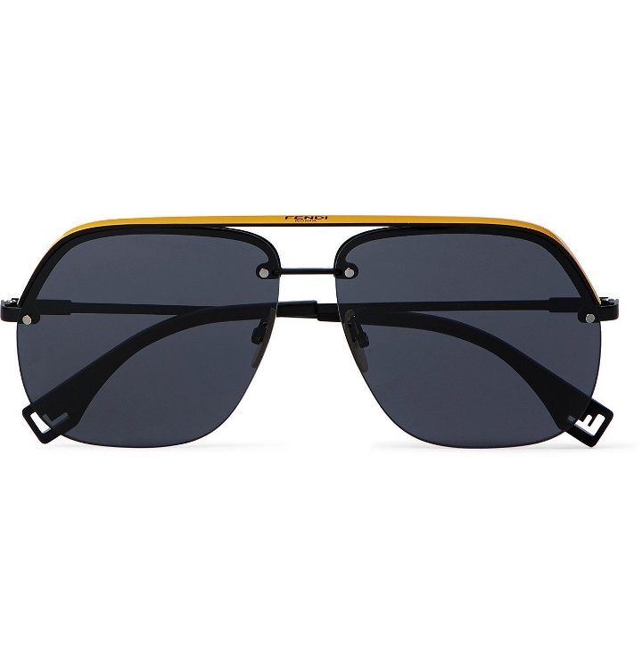 Photo: Fendi - Aviator-Style Gold-Tone and Acetate Sunglasses - Black