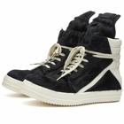 Rick Owens Men's Pony Geobasket Sneakers in Black/Milk