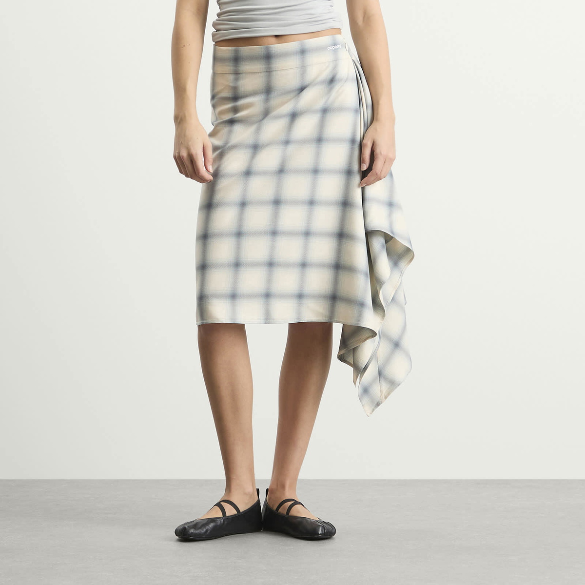 Coperni Women's Zero Waste Long Skirt in Blue Check
