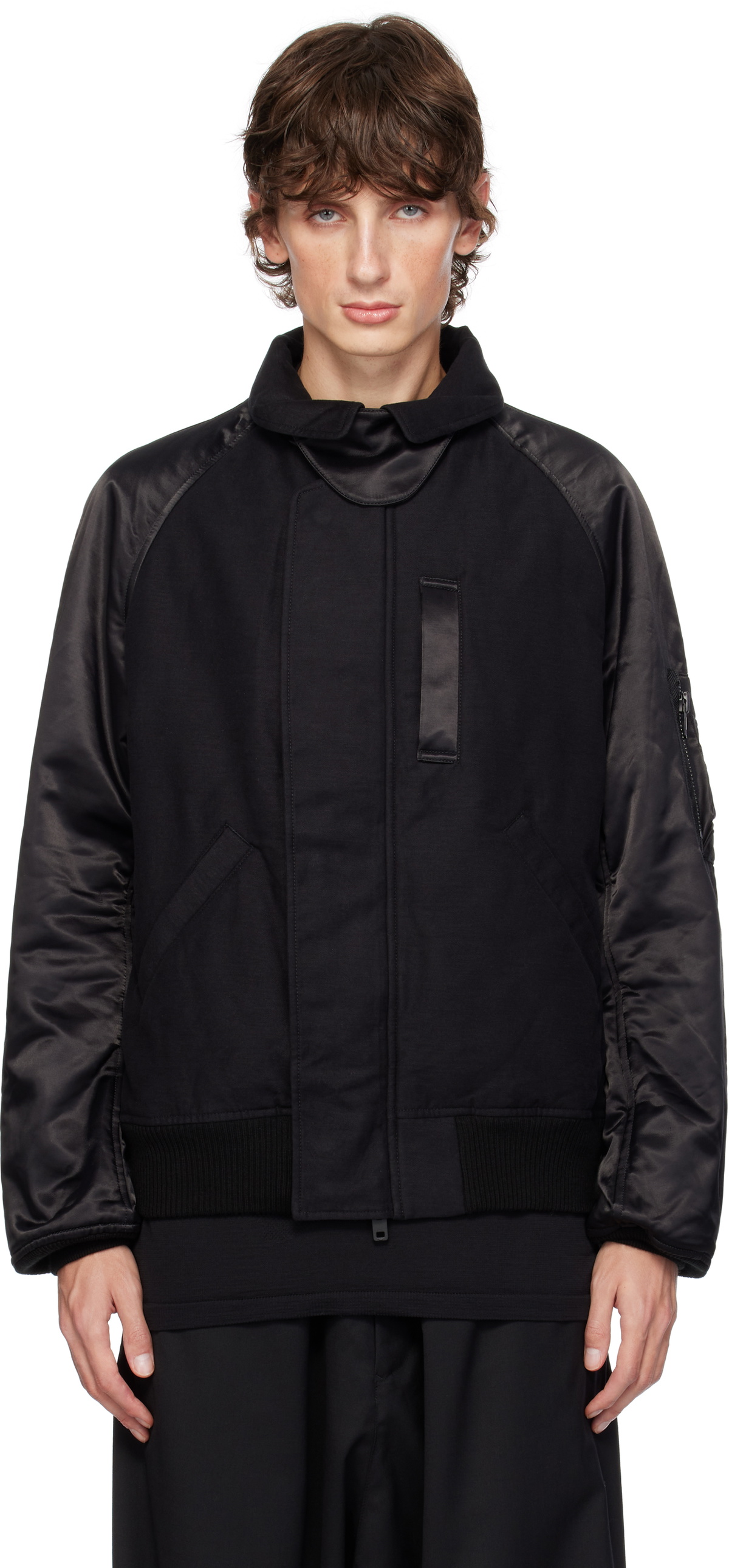 Y-3 Black Yohji Letters Bomber Jacket Y-3
