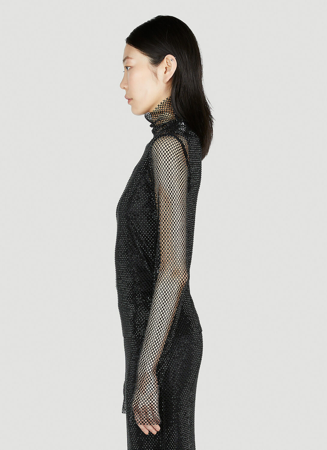 Sportmax Noemi Rhinestone Mesh Top