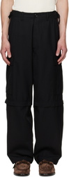 vowels Black Solid Cargo Pants