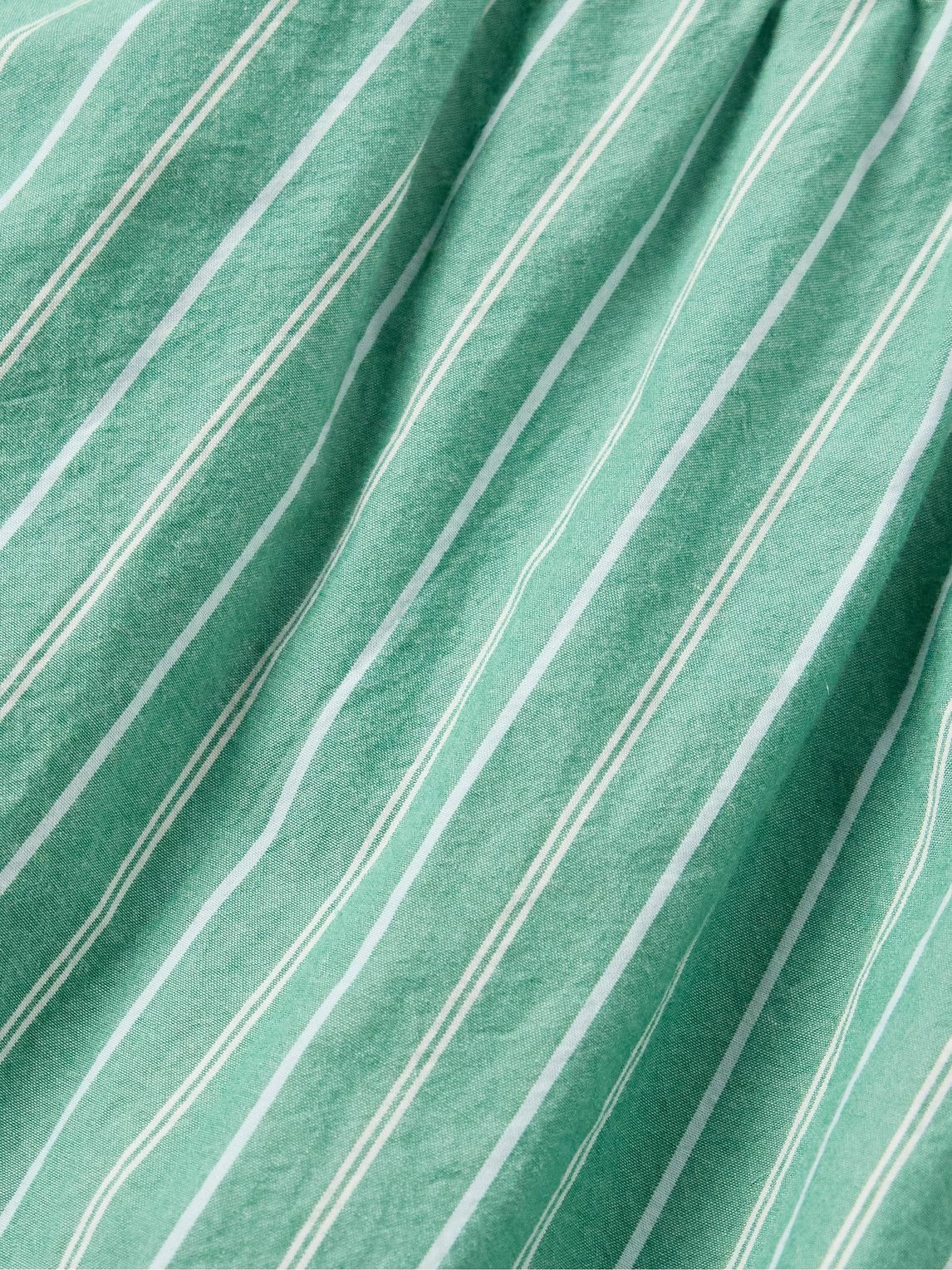 The Row - Zindel Straight-Leg Striped Cotton Shorts - Green
