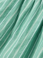 The Row - Zindel Straight-Leg Striped Cotton Shorts - Green