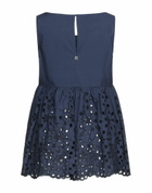 Manila Grace Womens Top Slate in Blue