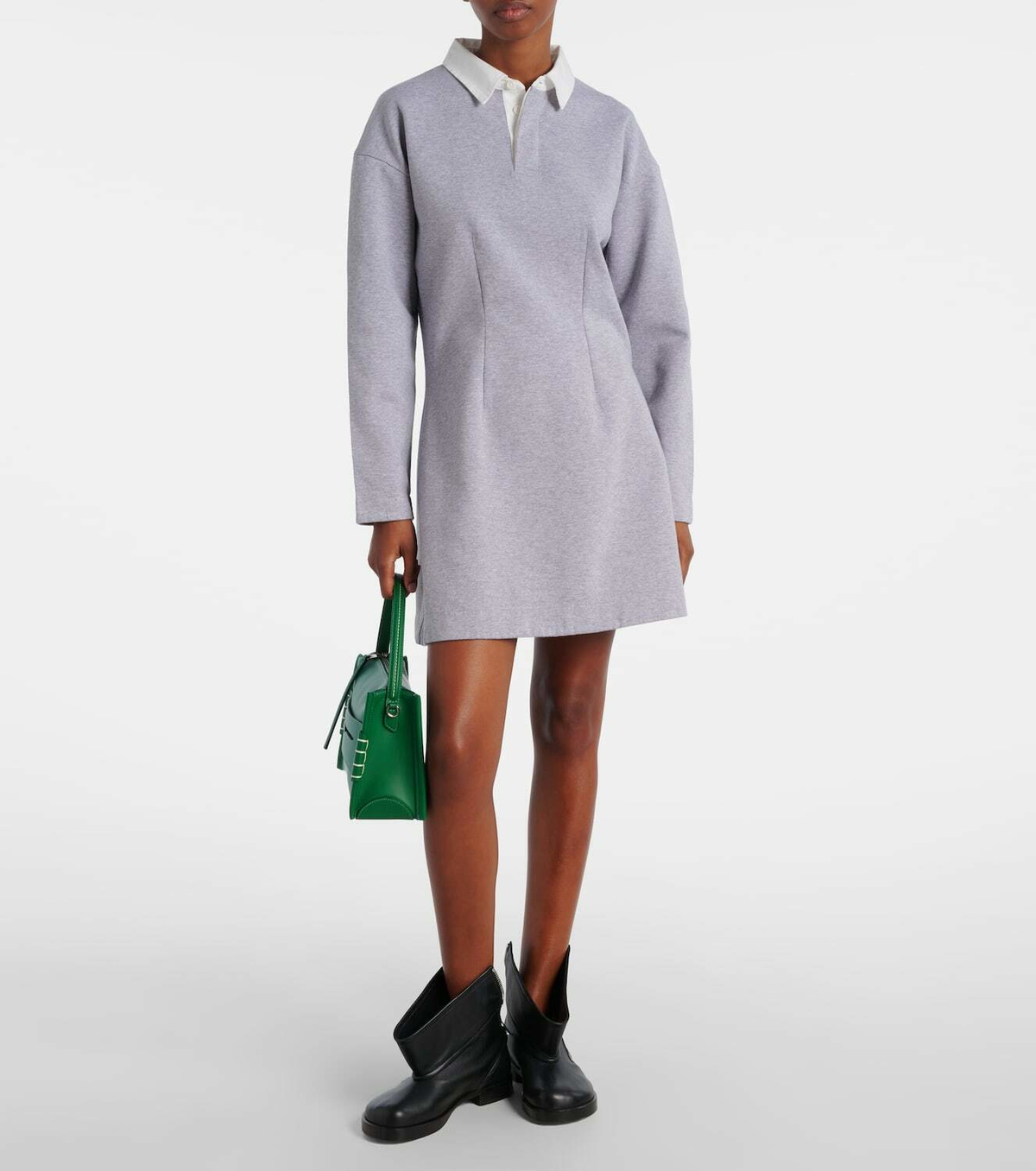 JW Anderson Cotton-blend jersey polo dress