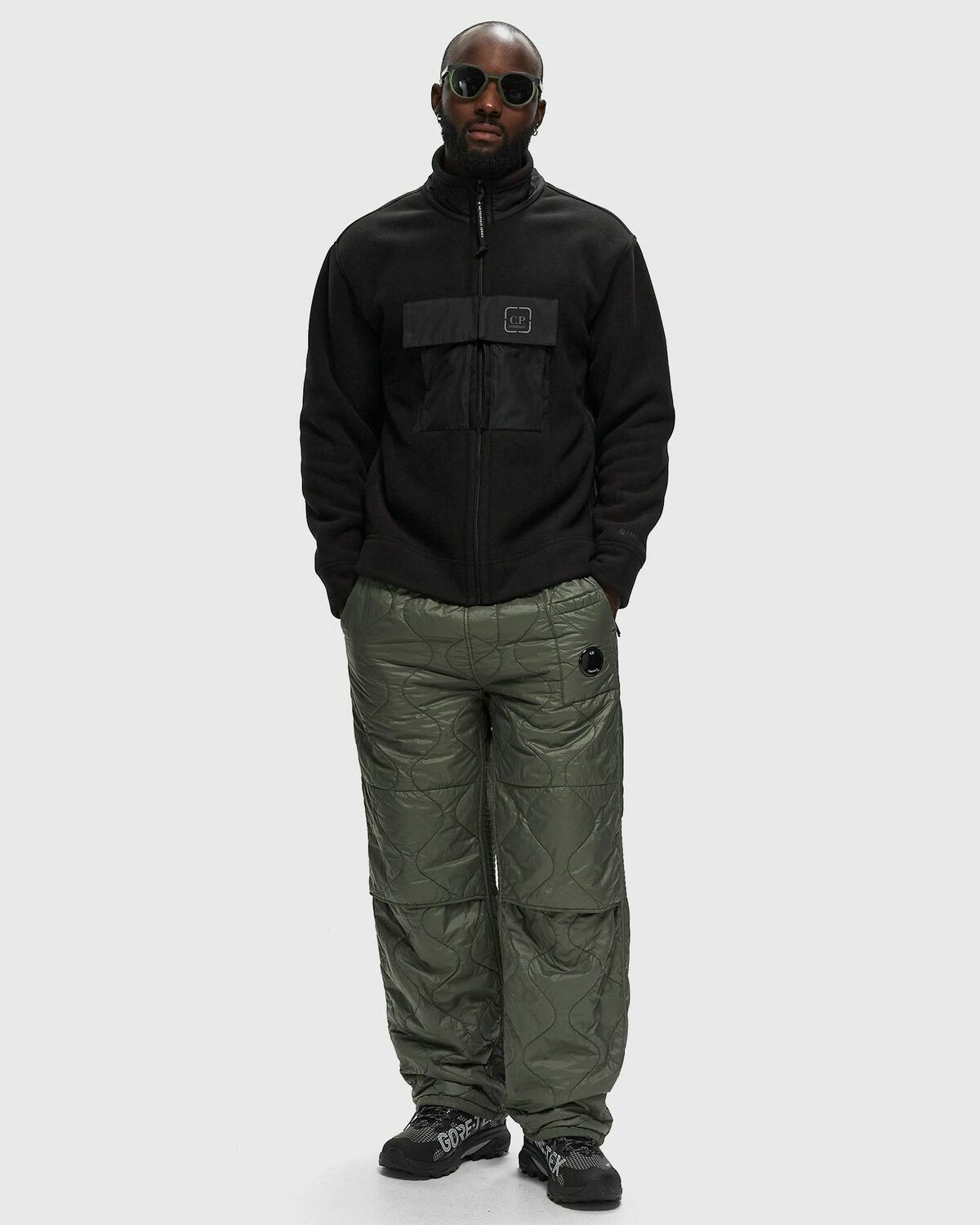 C.P. Company Diagonal Raised Fleece Mixed Quilted Sweatpants C.P. Company Diagonal Raised Fleece Mixed Quilted Sweatpants