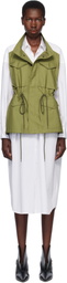 Junya Watanabe White & Khaki Shirt Midi Dress