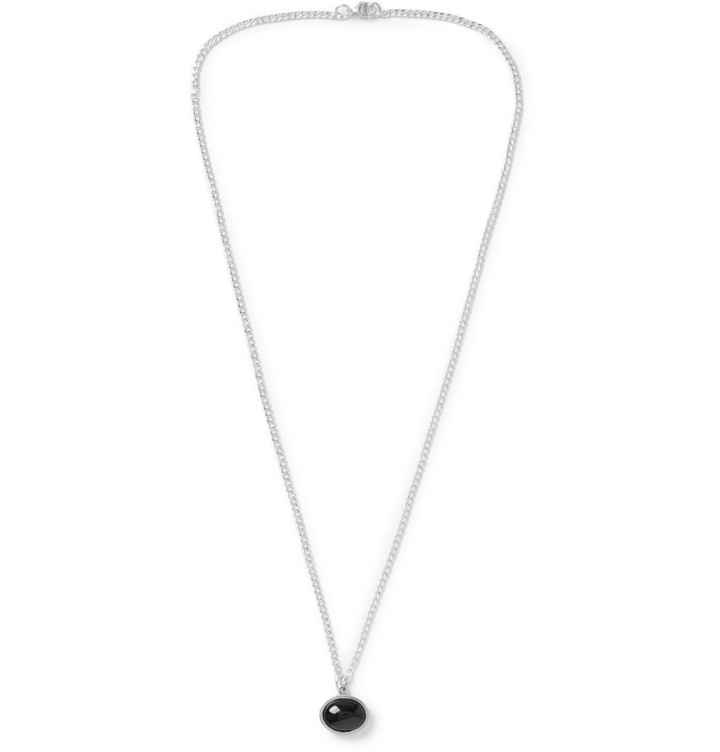 Photo: MAPLE - Tubby Sterling Silver and Onyx Pendant Necklace - Silver