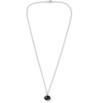MAPLE - Tubby Sterling Silver and Onyx Pendant Necklace - Silver