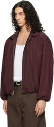 Arma Burgundy Backett Reversible Leather Jacket