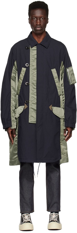 Photo: sacai Navy & Khaki Military Coat