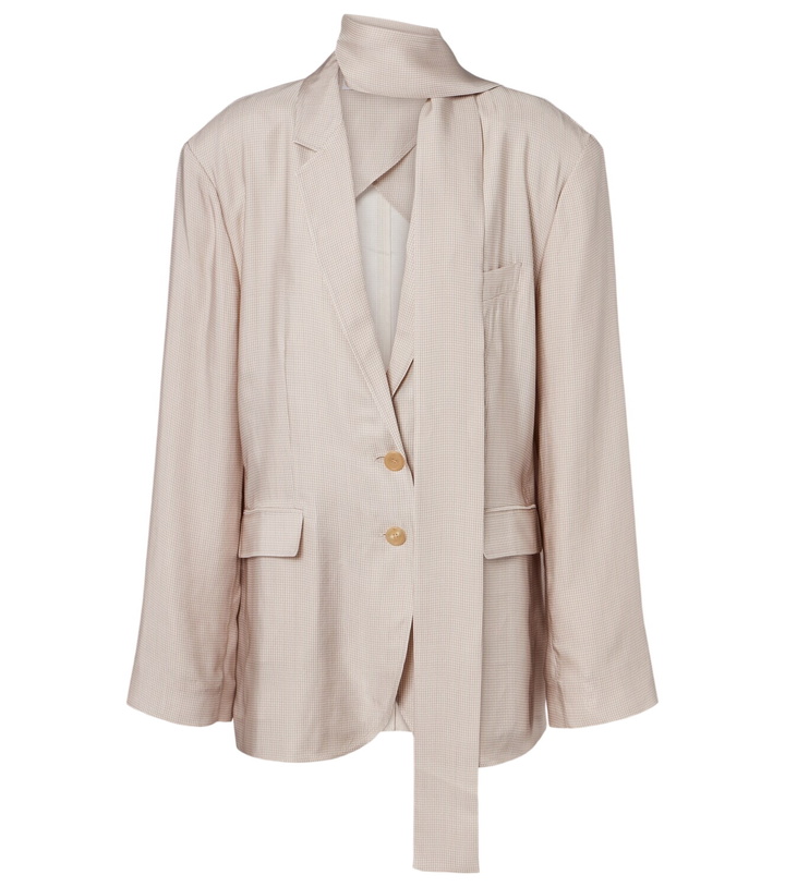Photo: Acne Studios Checked scarf-detail blazer