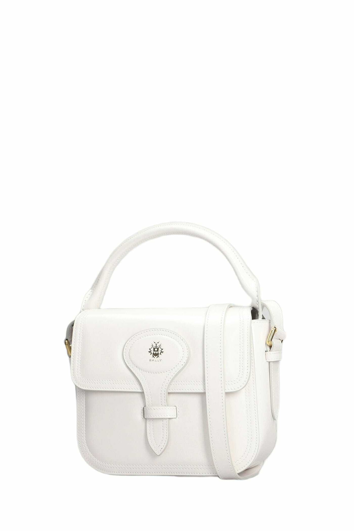 Bally Beckett Flap S Shoulder Bag In White Leather