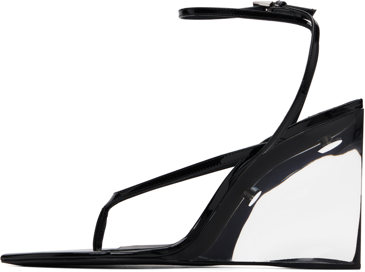 ALAÏA Black Invisible Thong Heeled Sandals