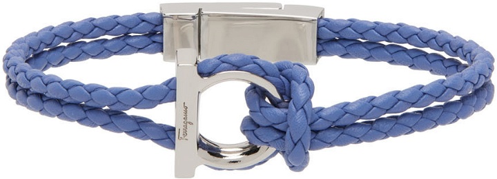 Photo: Salvatore Ferragamo Blue Gancini Braided Bracelet