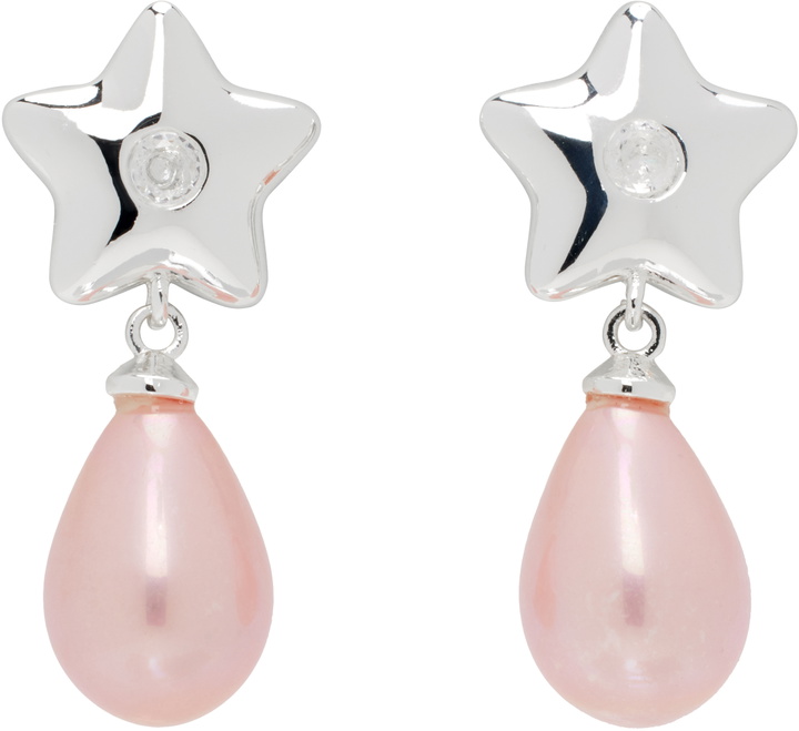 Photo: Sandy Liang Silver & Pink Cloverdale 2.0 Earrings