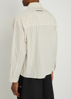 Mki Miyuki Zoku Box Dress Striped Seersucker Shirt Off White