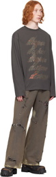 We11done Gray Pierced Sweatpants