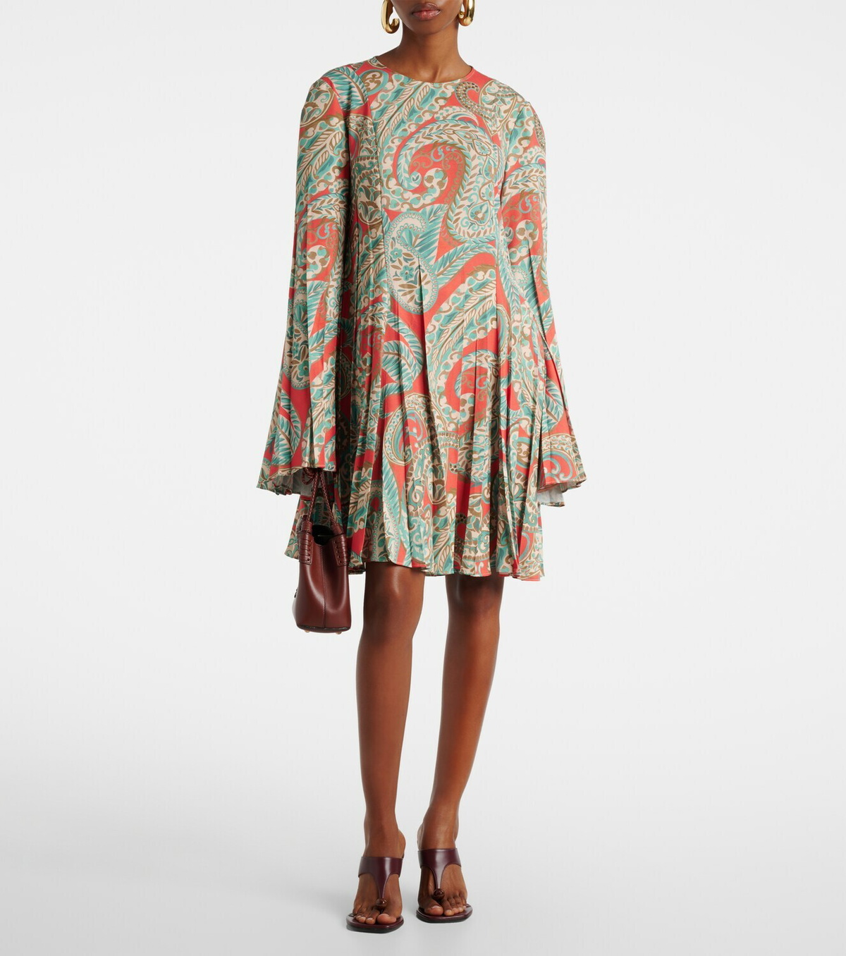 Etro Paisley pleated minidress