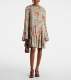 Etro Paisley pleated minidress
