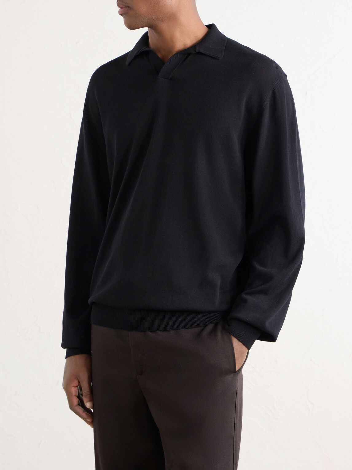 Rubinacci - Sea Island Cotton Polo Shirt - Black