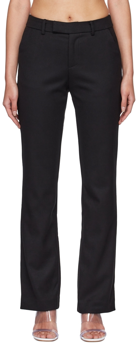 GUIZIO Black Polyester Trousers