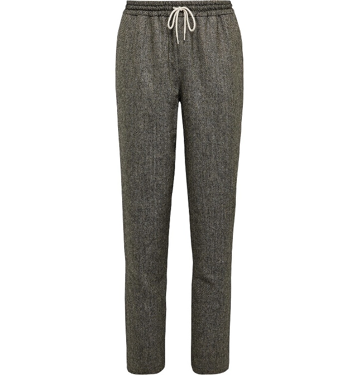 Photo: De Bonne Facture - Tapered Wool-Twill Drawstring Suit Trousers - Gray