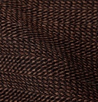 Thom Sweeney - 8cm Herringbone Virgin Wool-Blend Tie - Brown