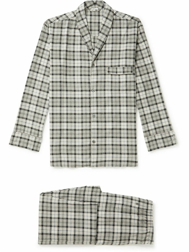 Photo: Zimmerli - Checked Cotton and Wool-Blend Pyjama Set - Gray