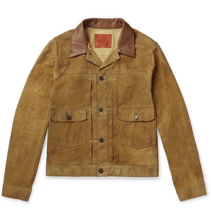 Photo: RRL - Leather-Trimmed Suede Jacket - Men - Brown