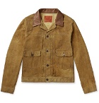 RRL - Leather-Trimmed Suede Jacket - Men - Brown