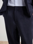 Folk - Assembly Straight-Leg Mélange Wool-Blend Suit Trousers - Blue