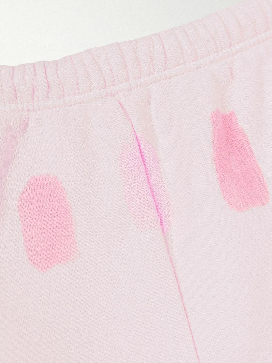 Collina Strada - Slim-Fit Tapered Rhinestone-Embellished Printed Cotton-Jersey Sweatpants - Pink