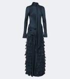 Zimmermann Valiant ruffled silk satin and chiffon gown
