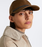 Brunello Cucinelli Monili suede baseball cap